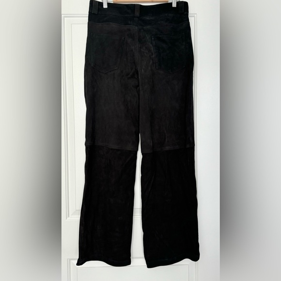 Zara Suede Leather Pants L Black NWT - Picture 5 of 8